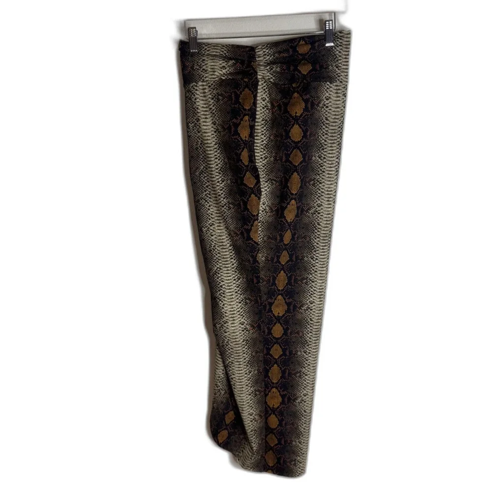 Skims coverup Skirt Womens Small Brown Snake Print Wrap High Waist Midi‎ Stretch